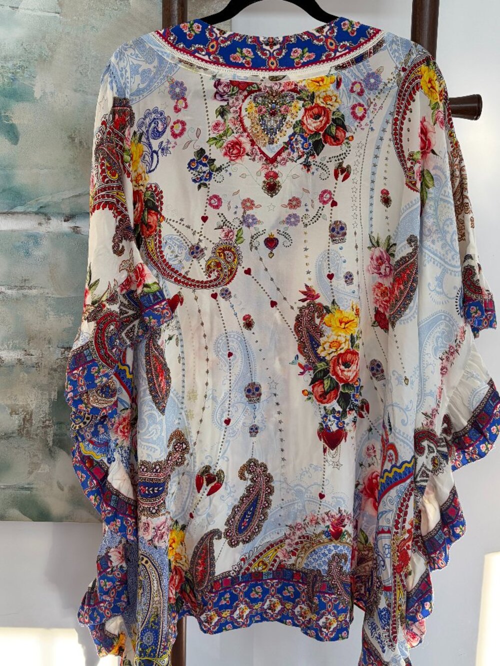 Camilla vneck Kaftan With Ruffle Sleeve - Picture 10 of 10